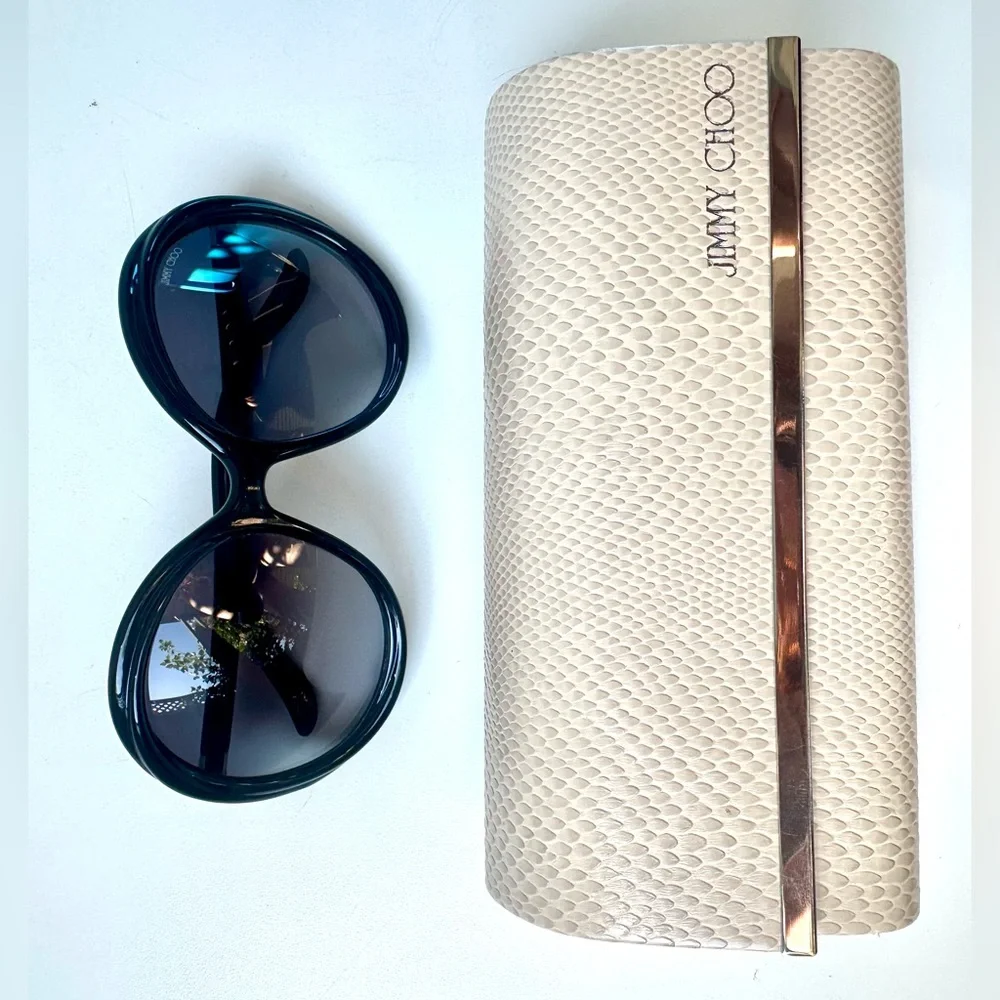 EUC Jimmy Choo Mindy/S Sunglasses, Round, Black, Box
